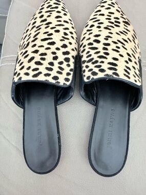 Jenni Kayne Leopard Print Slide Mules - Cream & Black